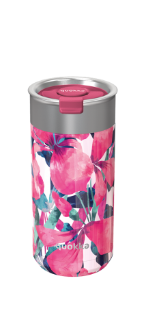 QUOKKA VASO CAFE TERMICO ACERO INOXIDABLE BOOST PINK BLOOM 400 ML