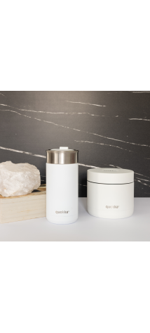 QUOKKA LOTE RECIPIENTE ACERO INOX. Y VASO CAFE TERMICO ACERO INOX. (40115 + 41380)