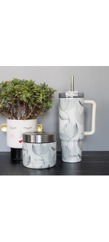 QUOKKA LOTE RECIPIENTE ACERO INOX. Y  TAZA TERMO ACERO INOX. (41123 + 40033)