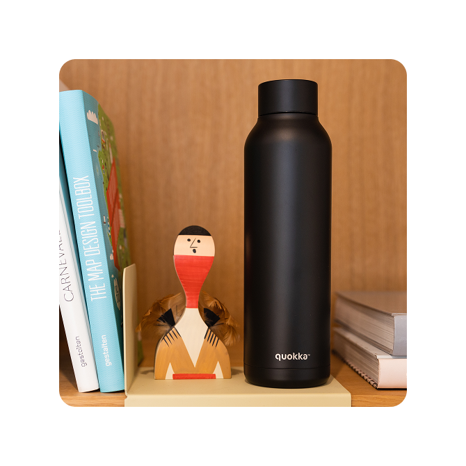 QUOKKA BOTELLA TERMO ACERO INOXIDABLE SOLID JET BLACK 850 ML
