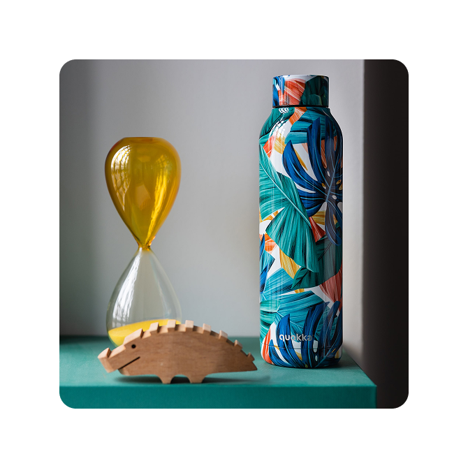 QUOKKA BOTELLA TERMO ACERO INOXIDABLE SOLID COLOR JUNGLE 630 ML