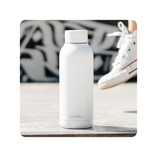 QUOKKA BOTELLA TERMO ACERO INOXIDABLE SOLID WHITE 510 ML
