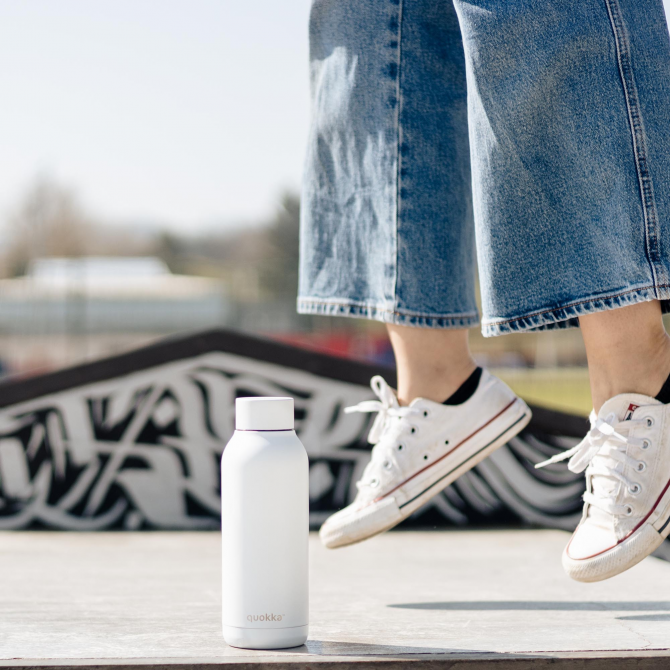 QUOKKA BOTELLA TERMO ACERO INOXIDABLE SOLID WHITE 510 ML