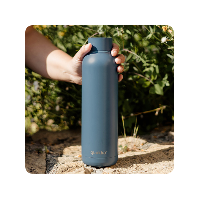 QUOKKA BOTELLA TERMO ACERO INOXIDABLE SOLID STONE BLUE 630 ML