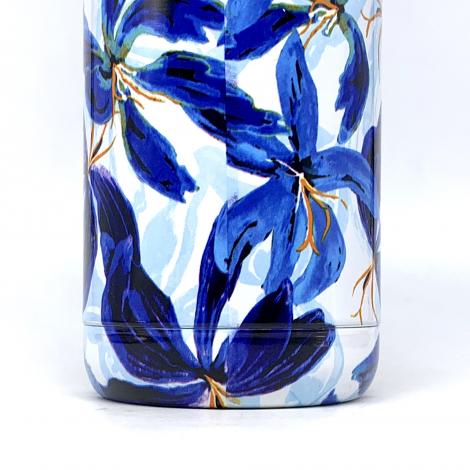 QUOKKA BOTELLA TERMO ACERO INOXIDABLE SOLID BLUE HIBISCUS 630 ML