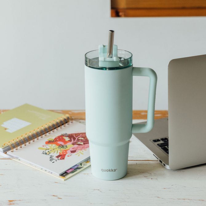 QUOKKA TAZA TERMO ACERO INOXIDABLE STREAM TURQUOISE L 950 ML