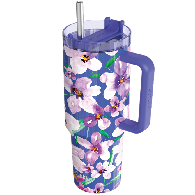 QUOKKA TAZA TERMO ACERO INOXIDABLE STREAM FLOWER DUSK XL 1200 ML