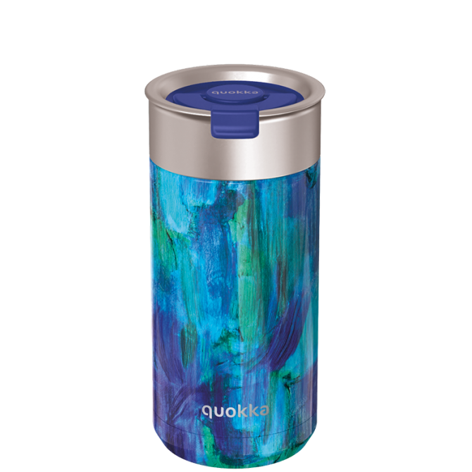 QUOKKA VASO CAFE TERMICO ACERO INOXIDABLE BOOST BLUE PAINT 400 ML