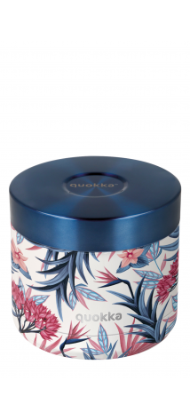QUOKKA RECIPIENTE COMIDA TERMICO ACERO INOXIDABLE WHIM BLUE GARDEN 600 ML