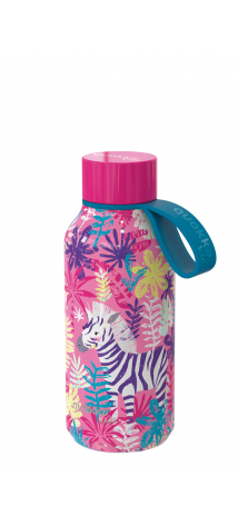 QUOKKA KIDS BOTELLA TERMO ACERO INOXIDABLE SOLID CON COLGADOR ZEBRAS 330 ML