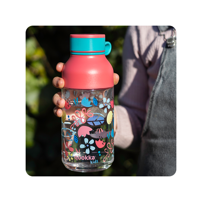 QUOKKA KIDS BOTELLA ECOZEN ICE CON COLGADOR FLOWERS 430 ML
