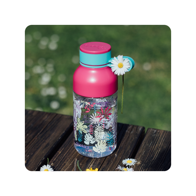 QUOKKA KIDS BOTELLA ECOZEN ICE CON COLGADOR ZEBRAS 430 ML