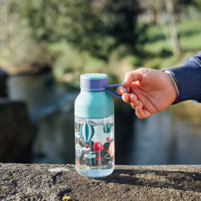 QUOKKA KIDS BOTELLA ECOZEN ICE CON COLGADOR BALLOONS 430 ML