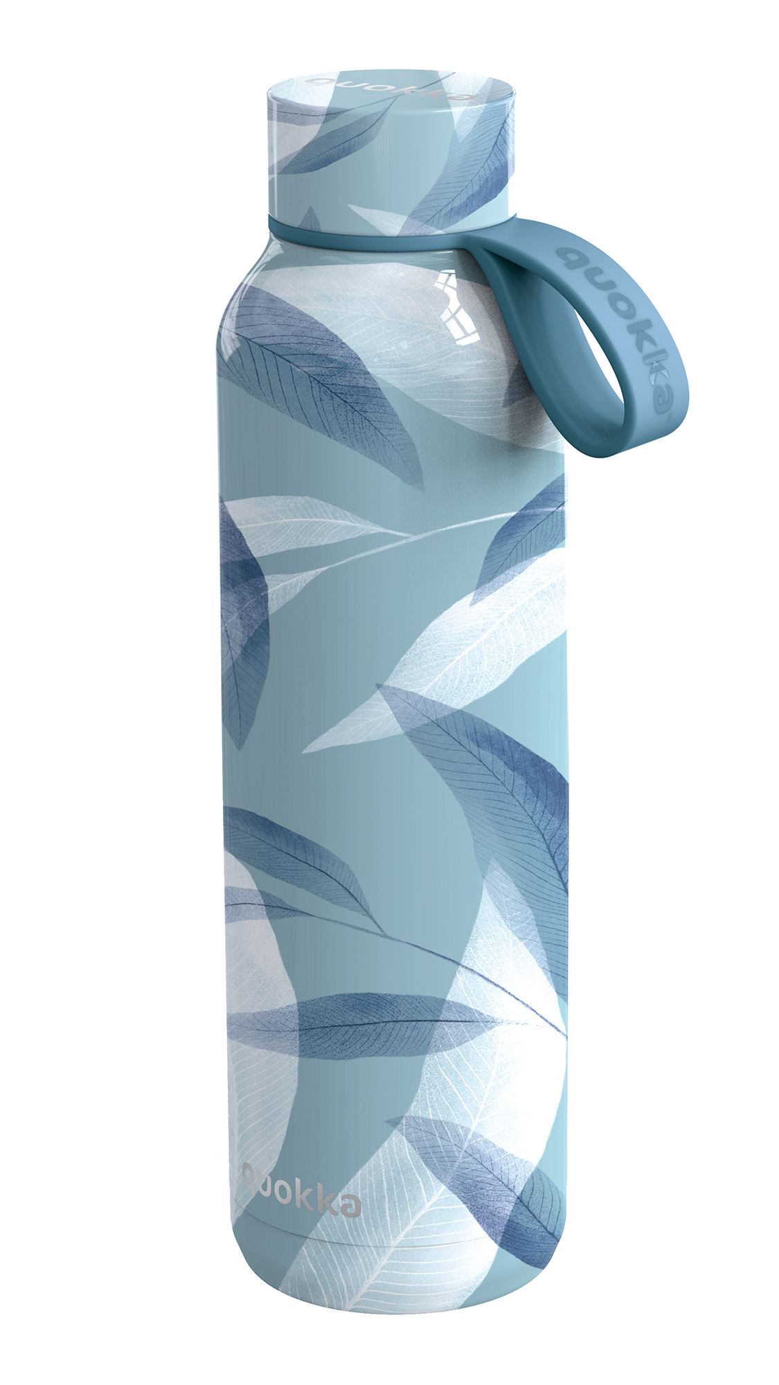 QUOKKA BOTELLA TERMO ACERO INOXIDABLE SOLID CON COLGADOR BLUE WIND 630 ML