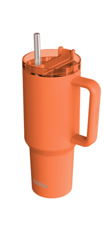 QUOKKA TAZA TERMO ACERO INOXIDABLE STREAM PAPAYA ORANGE 1200 ML