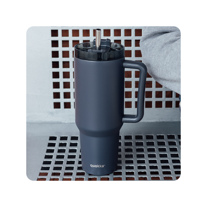 QUOKKA TAZA TERMO ACERO INOXIDABLE STREAM BLACK XL 1200 ML
