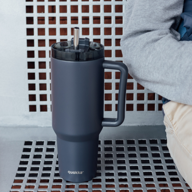 QUOKKA TAZA TERMO ACERO INOXIDABLE STREAM BLACK XL 1200 ML