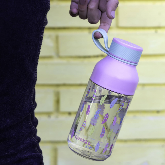QUOKKA KIDS BOTELLA ECOZEN ICE CON COLGADOR FEATHERS 430 ML