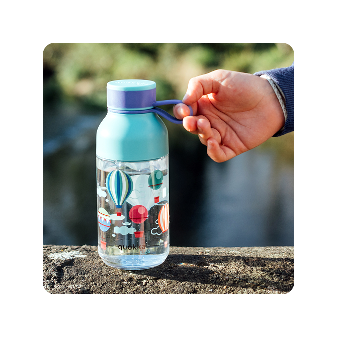 QUOKKA KIDS BOTELLA ECOZEN ICE CON COLGADOR BALLOONS 430 ML