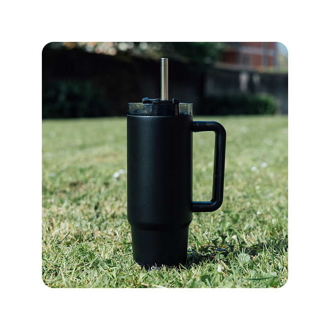 QUOKKA TAZA TERMO ACERO INOXIDABLE STREAM BLACK 950 ML