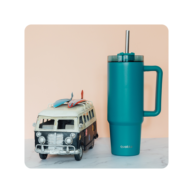 QUOKKA TAZA TERMO ACERO INOXIDABLE STREAM MIDNIGHT GREEN 950 ML