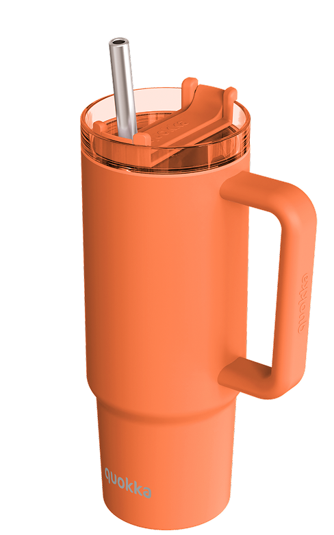 QUOKKA TAZA TERMO ACERO INOXIDABLE STREAM PAPAYA ORANGE 950 ML