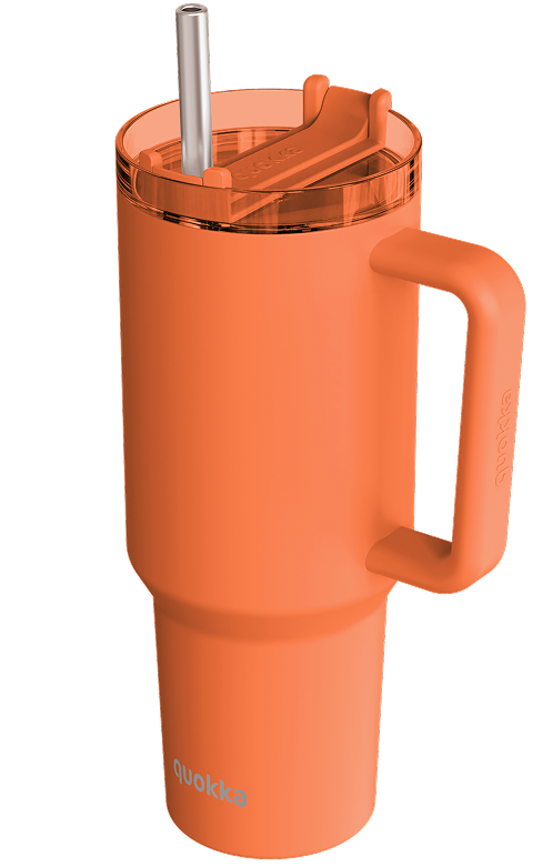 QUOKKA TAZA TERMO ACERO INOXIDABLE STREAM PAPAYA ORANGE 1200 ML