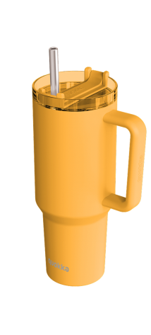 QUOKKA TAZA TERMO ACERO INOXIDABLE STREAM SAFFRON YELLOW 1200 ML