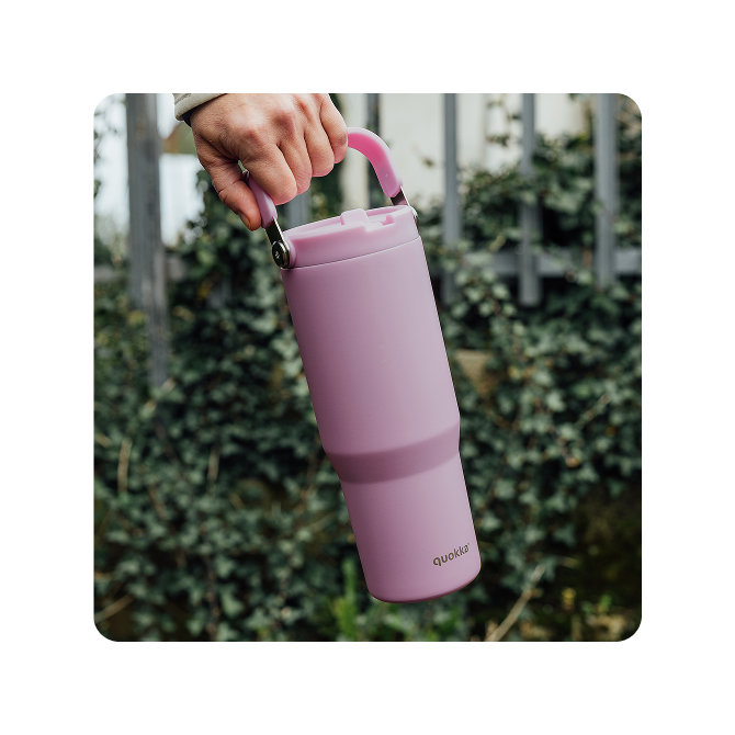 QUOKKA VASO COOL TERMO ACERO INOXIDABLE CON ASA CORE BLOSSOM PINK 860 ML