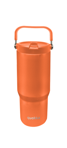 QUOKKA VASO COOL TERMO ACERO INOXIDABLE CON ASA CORE PAPAYA ORANGE 860 ML