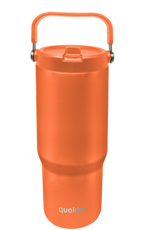 QUOKKA VASO COOL TERMO ACERO INOXIDABLE CON ASA CORE PAPAYA ORANGE 860 ML