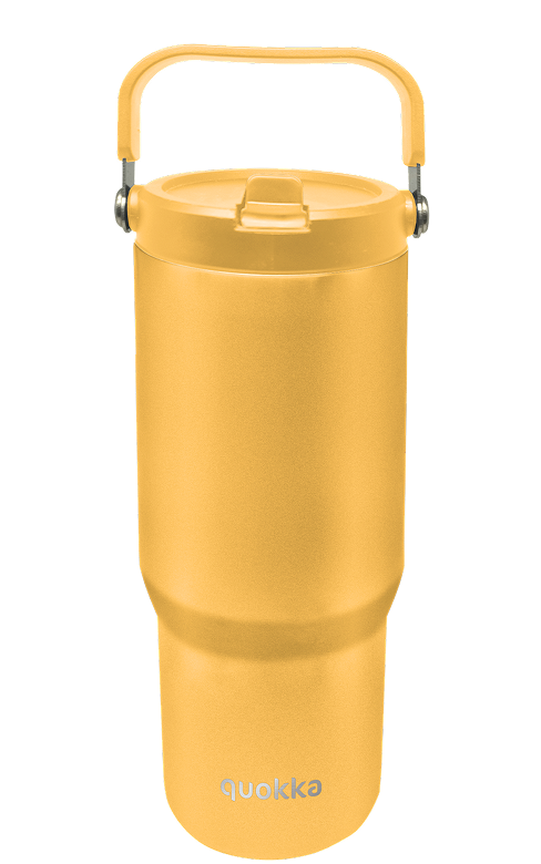 QUOKKA VASO COOL TERMO ACERO INOXIDABLE CON ASA CORE SAFFRON YELLOW 860 ML