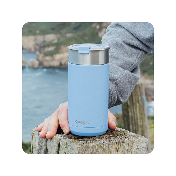 QUOKKA VASO CAFE TERMICO ACERO INOXIDABLE BOOST LAVENDER 400 ML