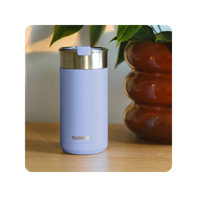 QUOKKA VASO CAFE TERMICO ACERO INOXIDABLE BOOST LAVENDER 400 ML