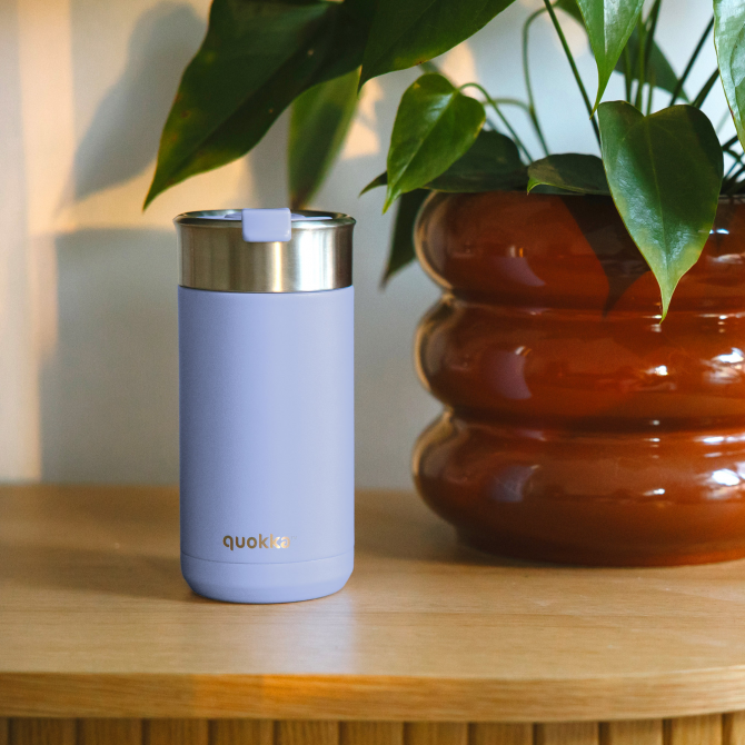 QUOKKA VASO CAFE TERMICO ACERO INOXIDABLE BOOST LAVENDER 400 ML