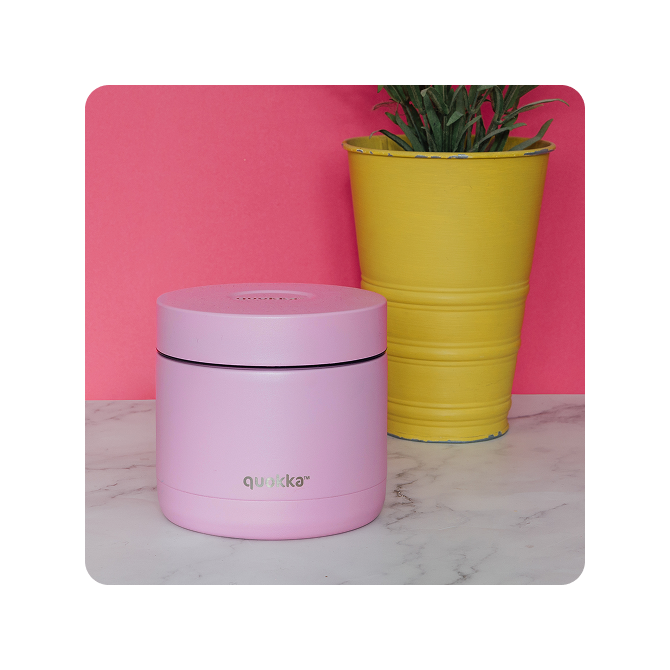 QUOKKA RECIPIENTE COMIDA TERMICO ACERO INOXIDABLE WHIM BLOSSOM PINK 600 ML