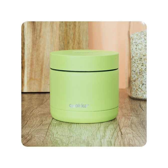 QUOKKA RECIPIENTE COMIDA TERMICO ACERO INOXIDABLE WHIM APPLE GREEN 600 ML