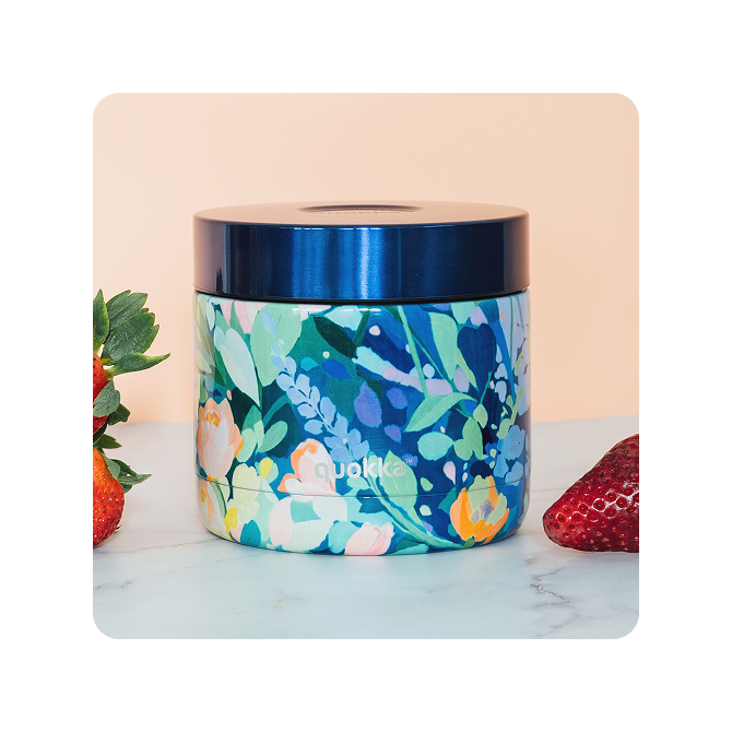 QUOKKA RECIPIENTE COMIDA TERMICO ACERO INOXIDABLE WHIM FLORAL PARTY 600 ML