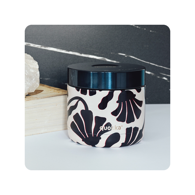 QUOKKA RECIPIENTE COMIDA TERMICO ACERO INOXIDABLE WHIM ABSTRACT LEAVES 600 ML