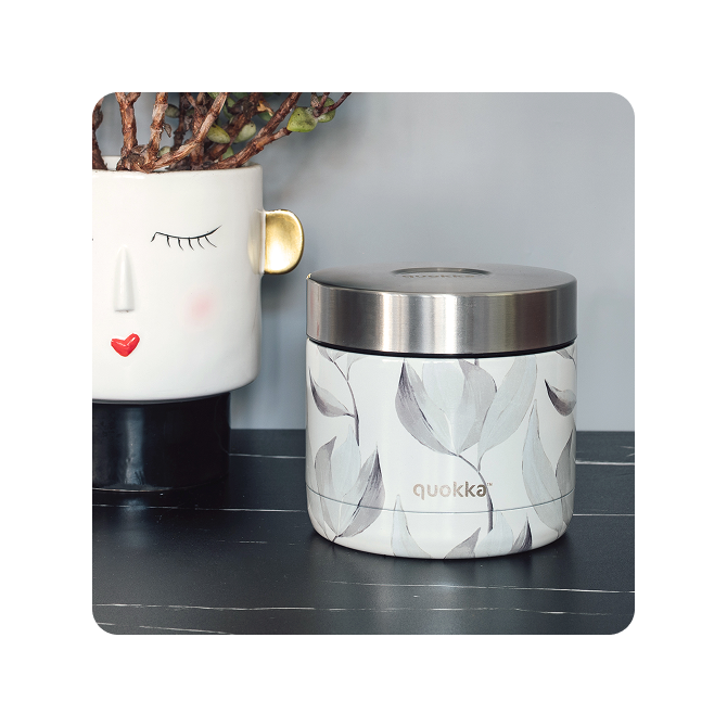 QUOKKA RECIPIENTE COMIDA TERMICO ACERO INOXIDABLE WHIM COTTON 600 ML
