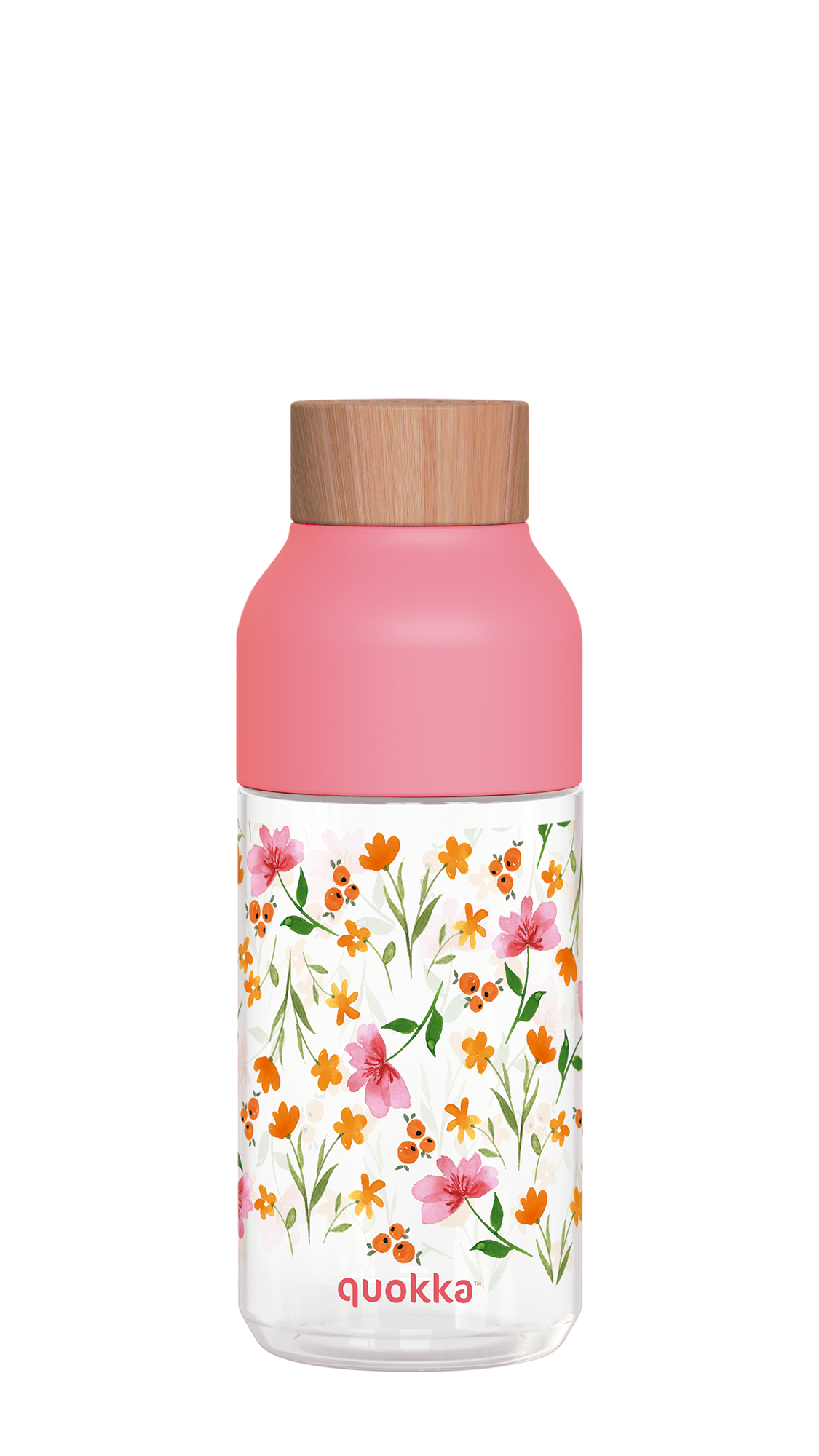 QUOKKA BOTELLA ECOZEN ICE PINK FLOWERS 570 ML