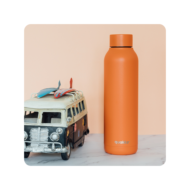 QUOKKA BOTELLA TERMO ACERO INOXIDABLE SOLID PAPAYA ORANGE 630 ML