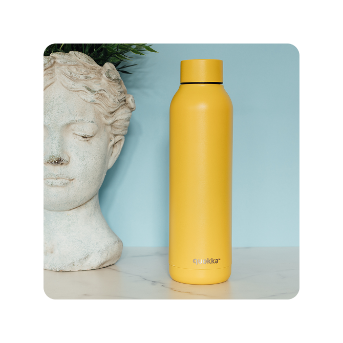 QUOKKA BOTELLA TERMO ACERO INOXIDABLE SOLID SAFFRON YELLOW 630 ML