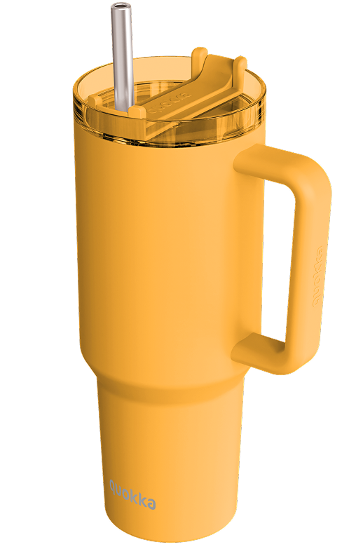 QUOKKA TAZA TERMO ACERO INOXIDABLE STREAM SAFFRON YELLOW 1200 ML