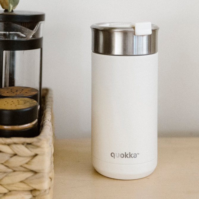 QUOKKA VASO CAFE TERMICO ACERO INOXIDABLE BOOST NUDE 400 ML