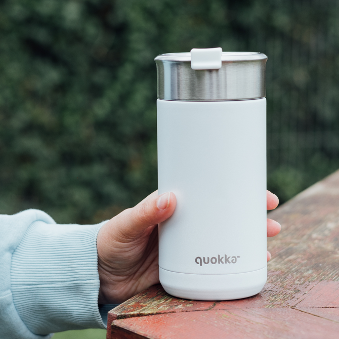 QUOKKA VASO CAFE TERMICO ACERO INOXIDABLE BOOST WHITE 400 ML