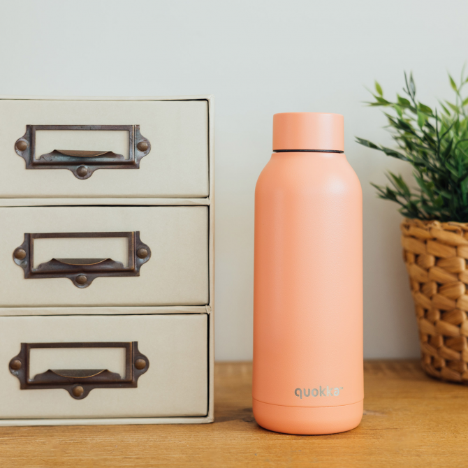 QUOKKA BOTELLA TERMO ACERO INOXIDABLE SOLID PASTEL PEACH 510 ML