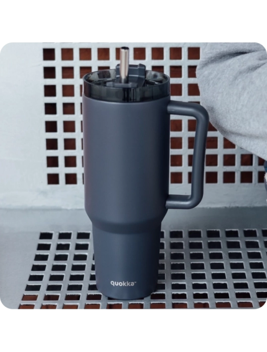 QUOKKA TAZA TERMO ACERO INOXIDABLE STREAM BLACK XL 1200 ML