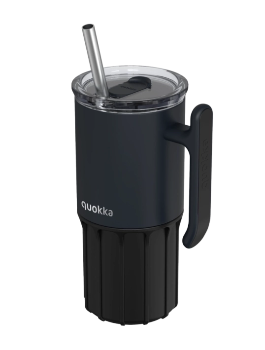 QUOKKA TAZA TERMO ACERO INOXIDABLE CON BASE DE SILICONA UMI BLACK 720 ML