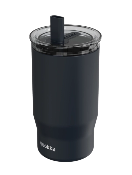 QUOKKA VASO TERMO ACERO INOXIDABLE CON PAJITA MIST BLACK 720 ML